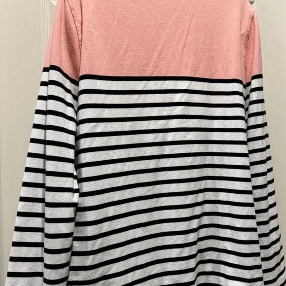 TALBOTS Colorblock And Stripes Half Button Pullover Sweatshirt With Pockets Sz L - Picture 4 of 8